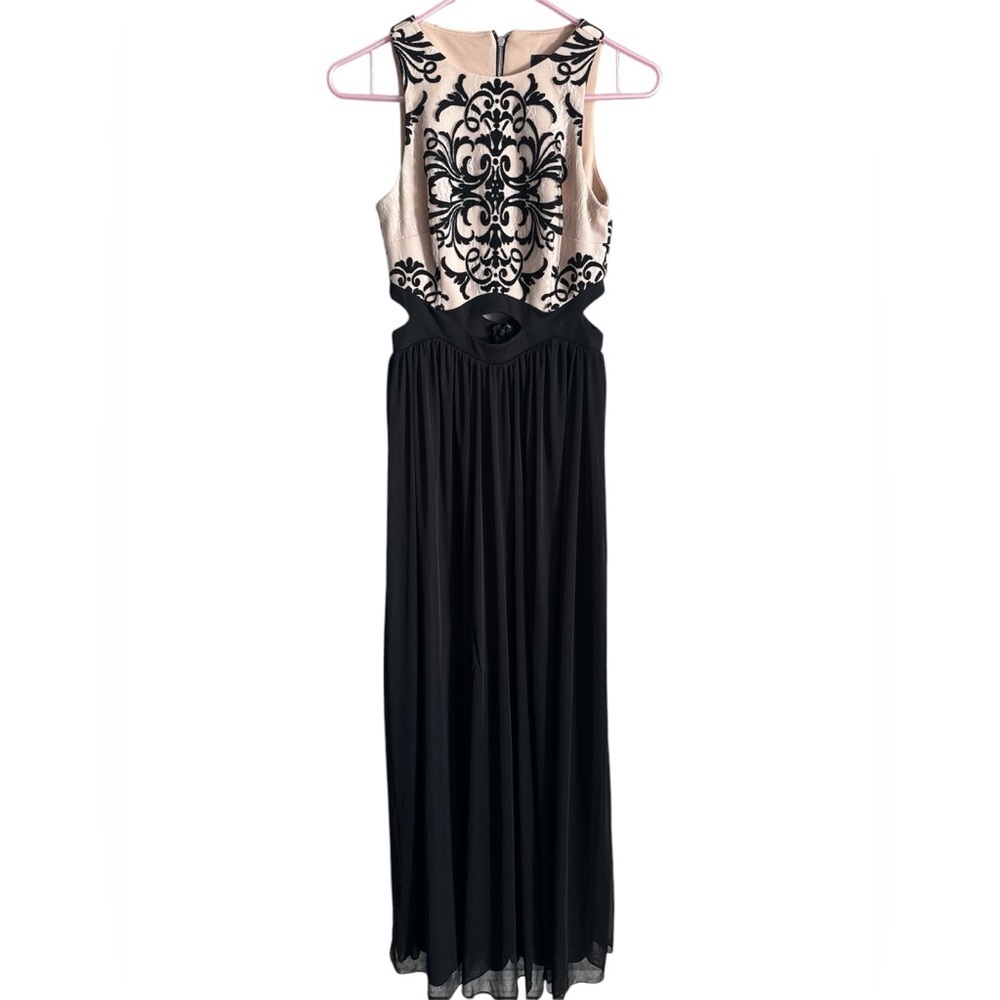 Blondie Nights Womens Black Lace Maxi Gown Size 1 Maxi Prom Formal Homecoming